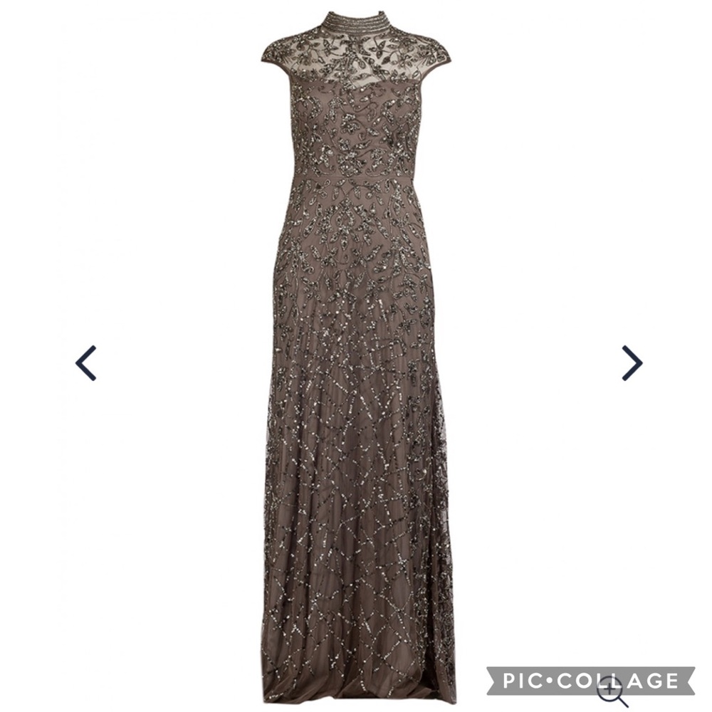 Adrianna Papell mock neck beaded gown - Picture 8 of 9
